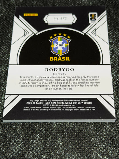 2025-26 Panini Noir Road To FIFA World Cup 26 Soccer Silver 26/49 - Rodrygo