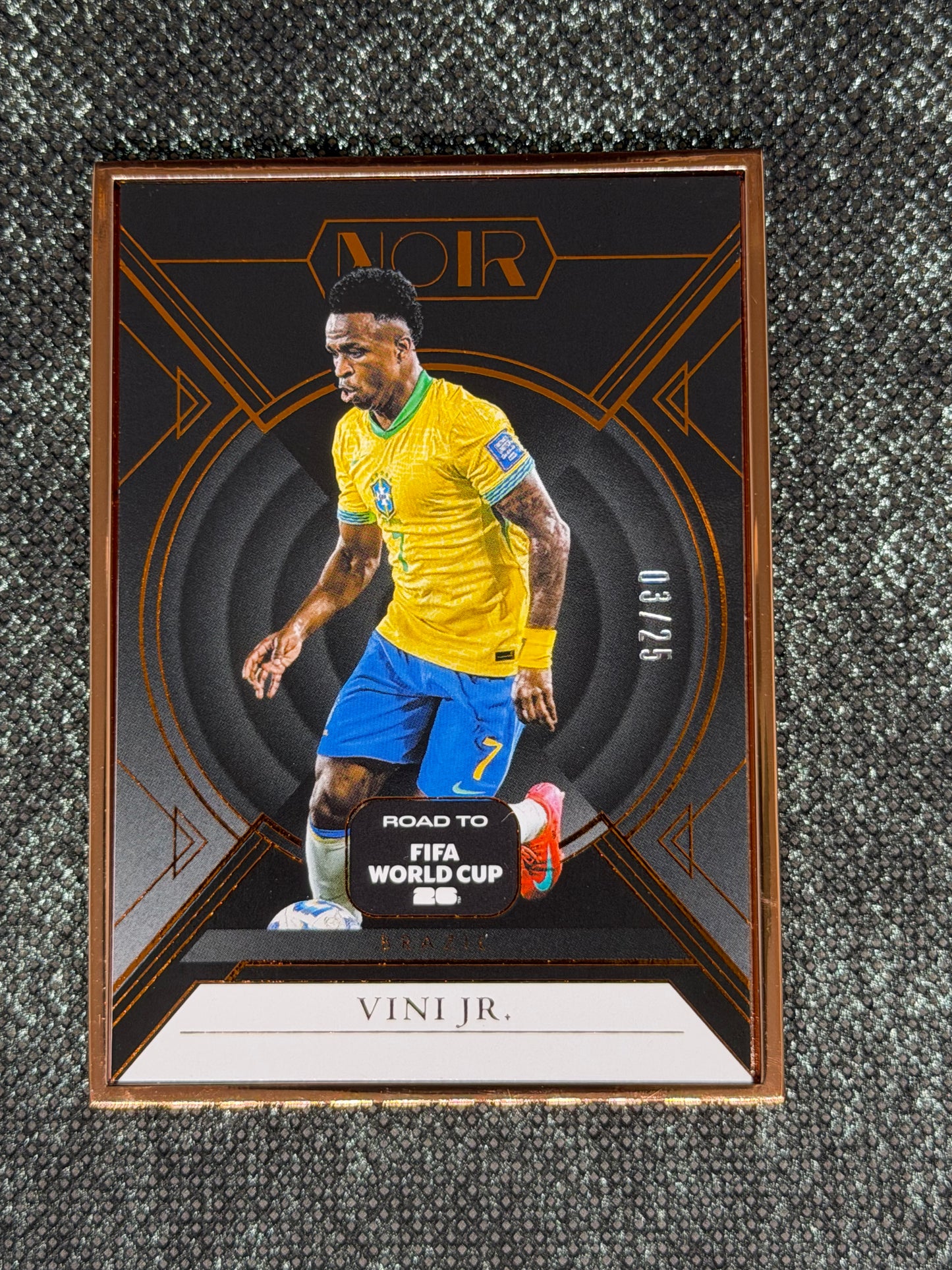 2025-26 Panini-Noir Road To World Cup 26 Soccer Bronze Frame 03/25 - Vini Jr.