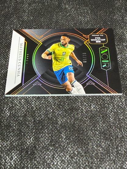 2025-26 Panini Road To World Cup 26 Soccer Silver (09/10=1/1 : Brazil Jersey No.) - Matheus Cunha