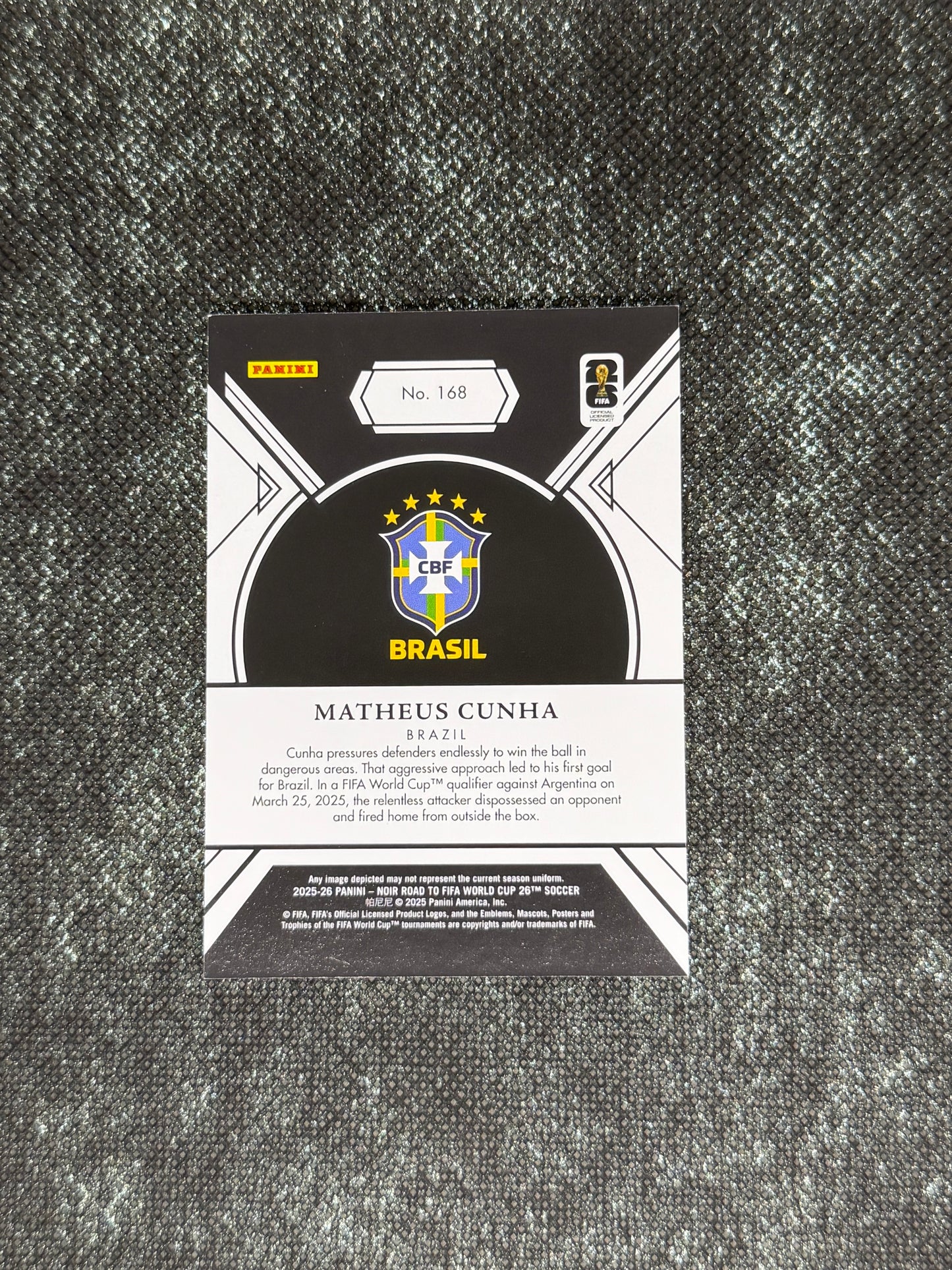 2025-26 Panini Road To World Cup 26 Soccer Silver (09/10=1/1 : Brazil Jersey No.) - Matheus Cunha