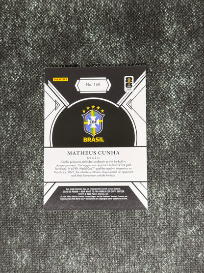 2025-26 Panini Road To World Cup 26 Soccer Silver (09/10=1/1 : Brazil Jersey No.) - Matheus Cunha