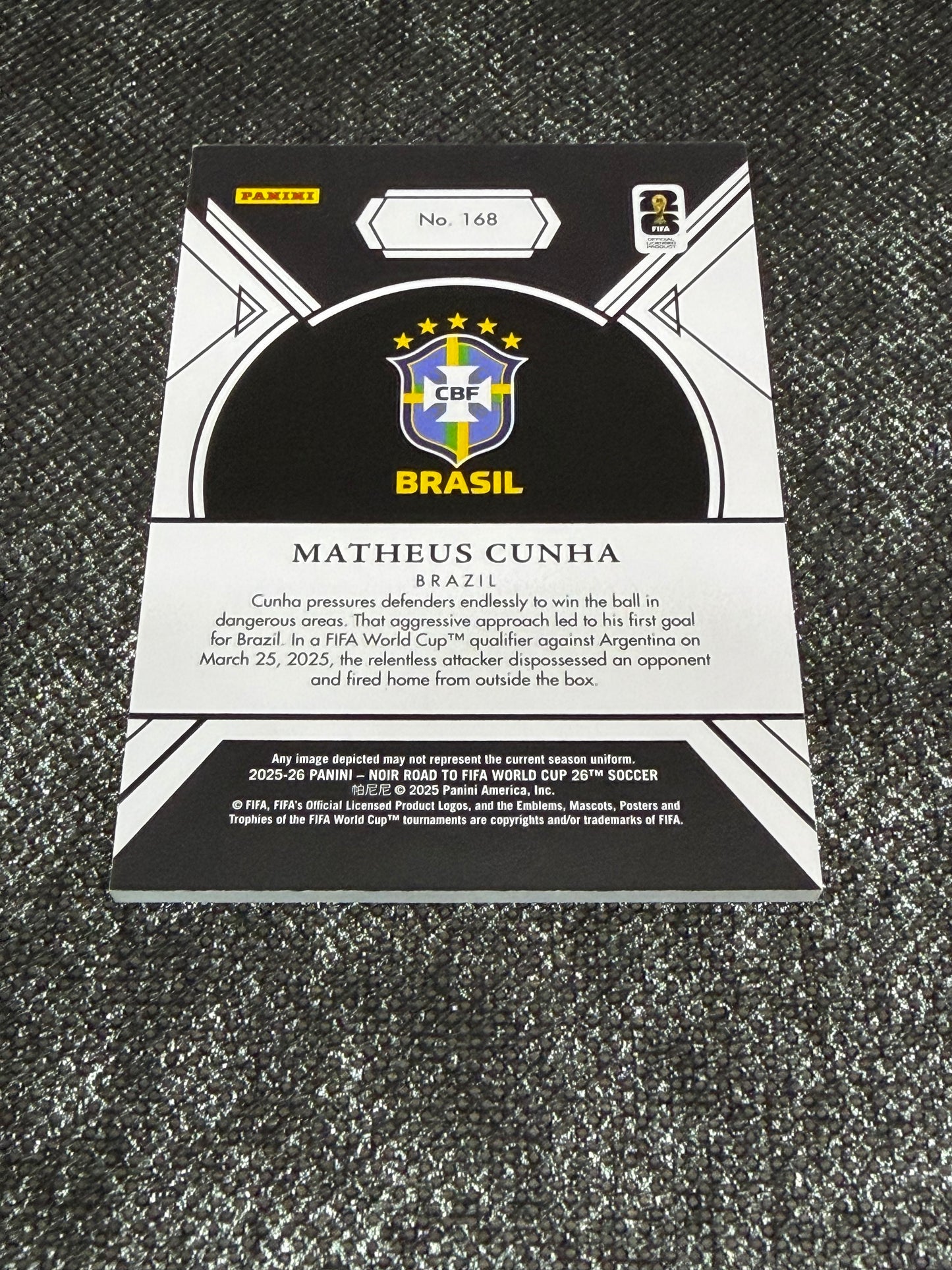 2025-26 Panini Road To World Cup 26 Soccer Silver (09/10=1/1 : Brazil Jersey No.) - Matheus Cunha