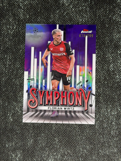 2024-25 Topps Finest UCC Symphony Insert Purple Refractor 078/299 - Florian Wirtz