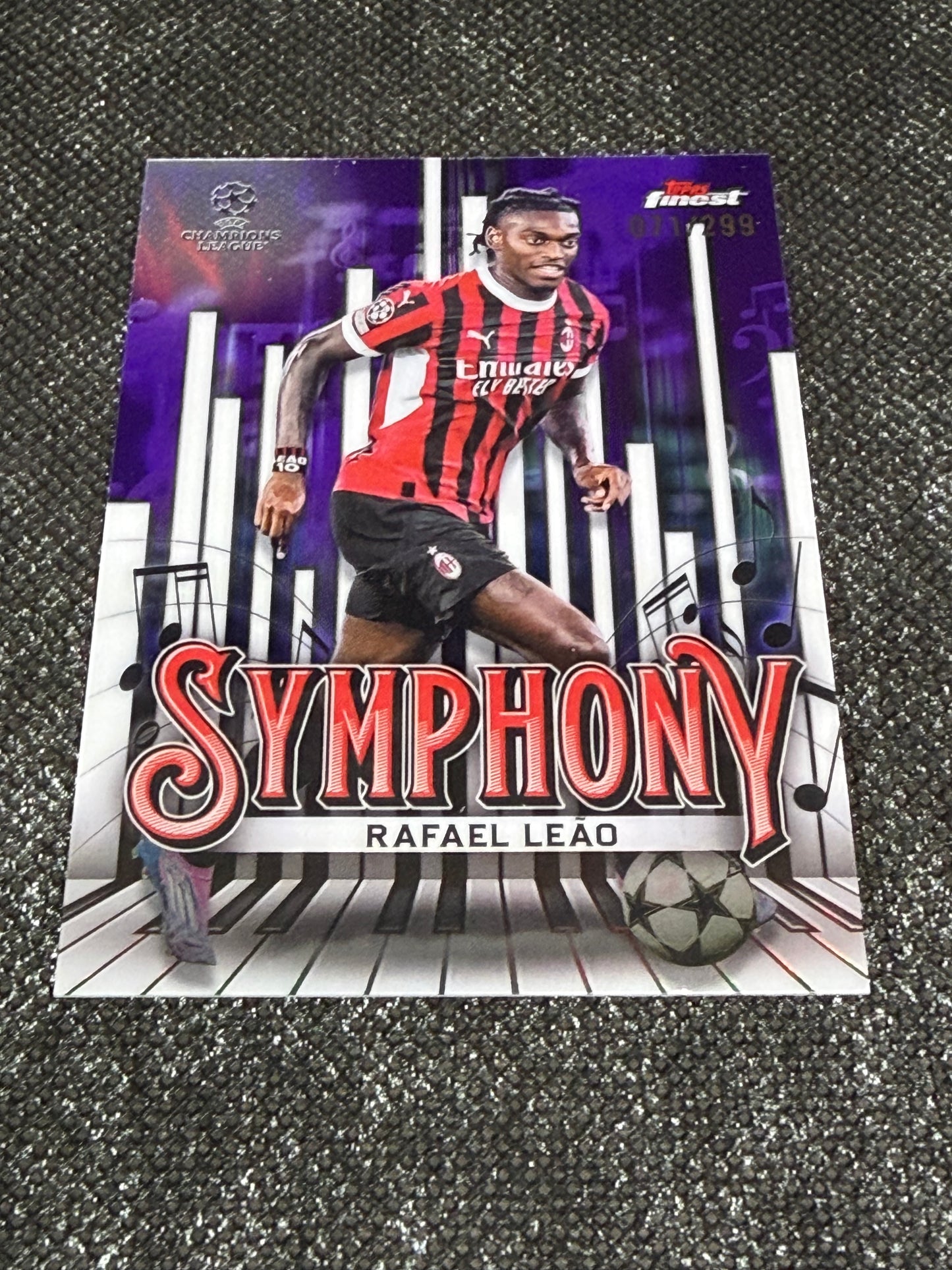 2024-25 Topps Finest UCC Finest Symphony Insert Purple Refractor 071/299 - Rafeal Leao