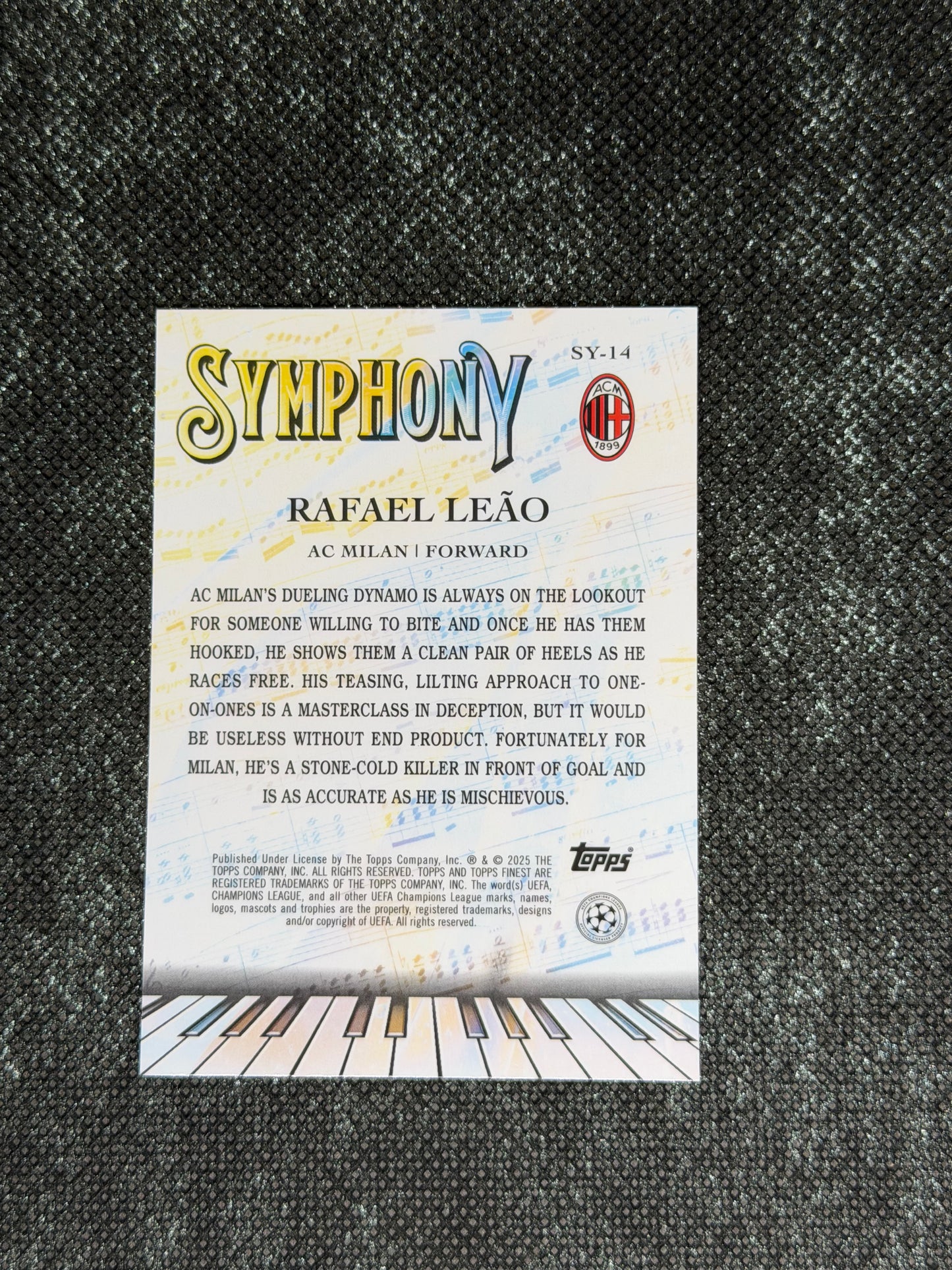2024-25 Topps Finest UCC Finest Symphony Insert Purple Refractor 071/299 - Rafeal Leao