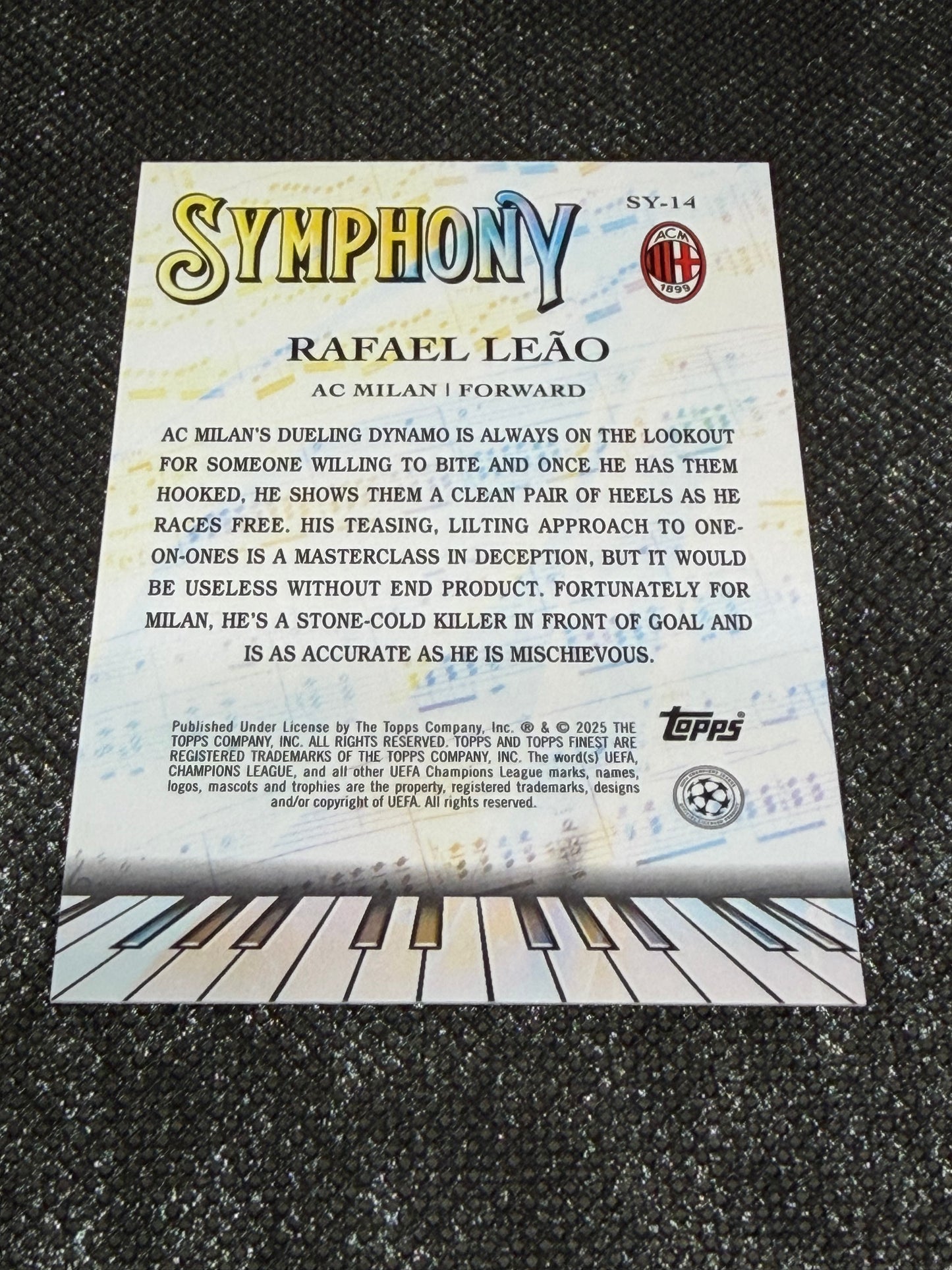 2024-25 Topps Finest UCC Finest Symphony Insert Purple Refractor 071/299 - Rafeal Leao