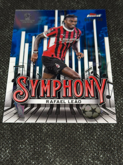 2024-25 Topps Finest UCC Finest Symphony Insert Blue Refractor 066/150 - Rafeal Leao