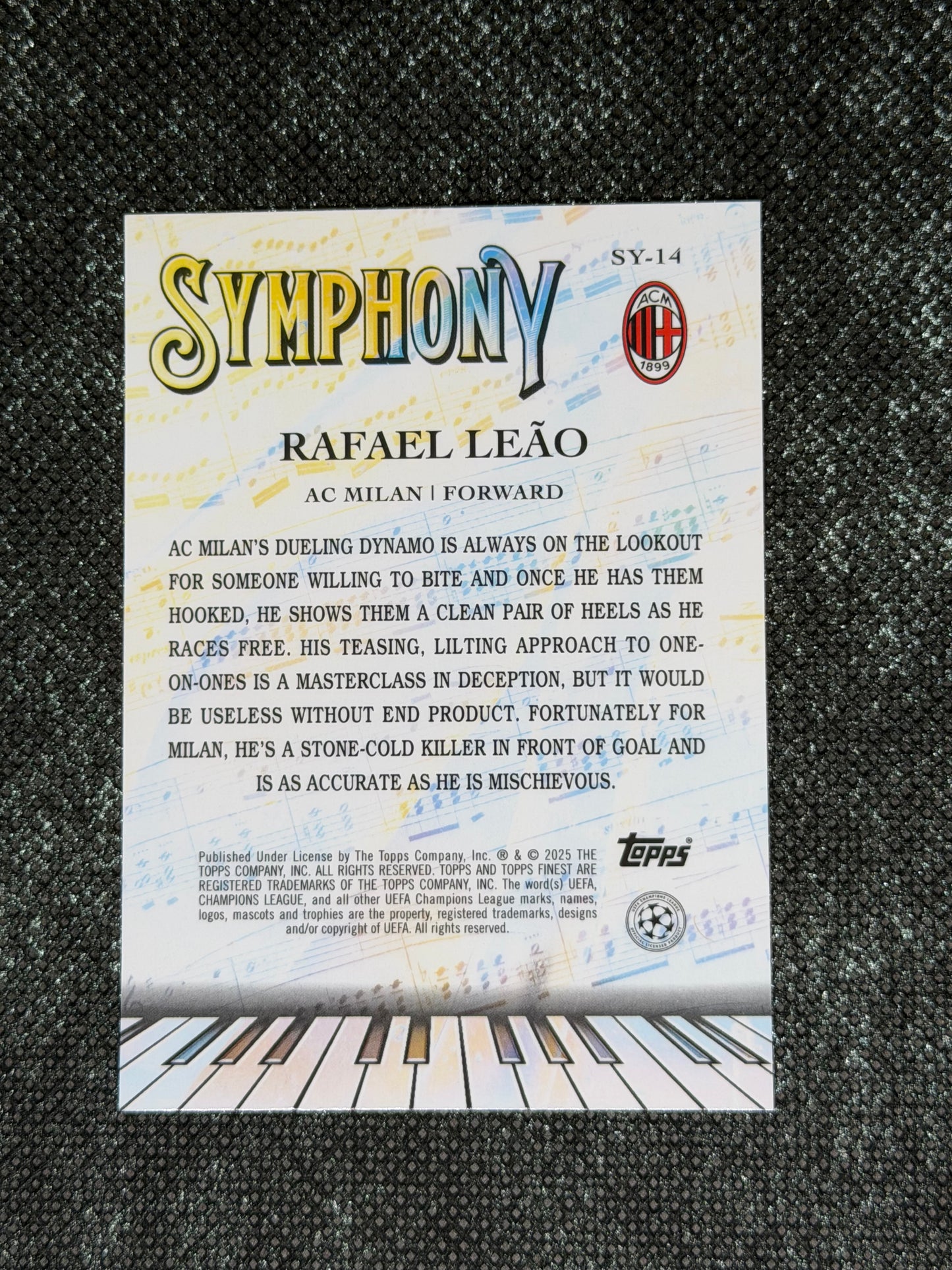 2024-25 Topps Finest UCC Finest Symphony Insert Blue Refractor 066/150 - Rafeal Leao