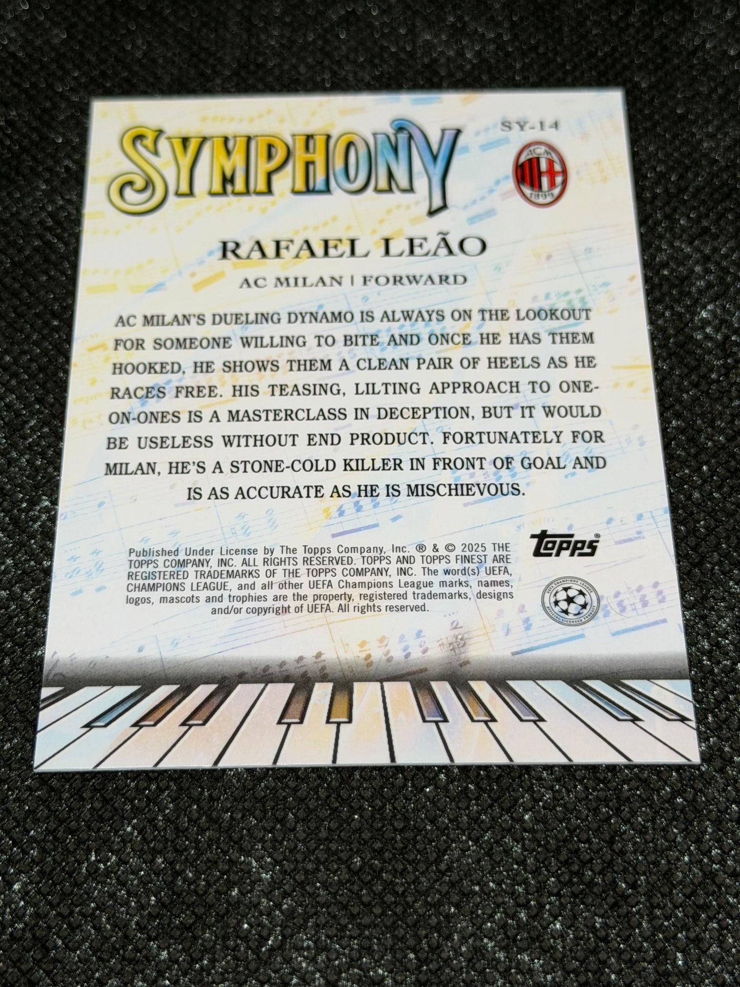 2024-25 Topps Finest UCC Finest Symphony Insert Blue Refractor 066/150 - Rafeal Leao