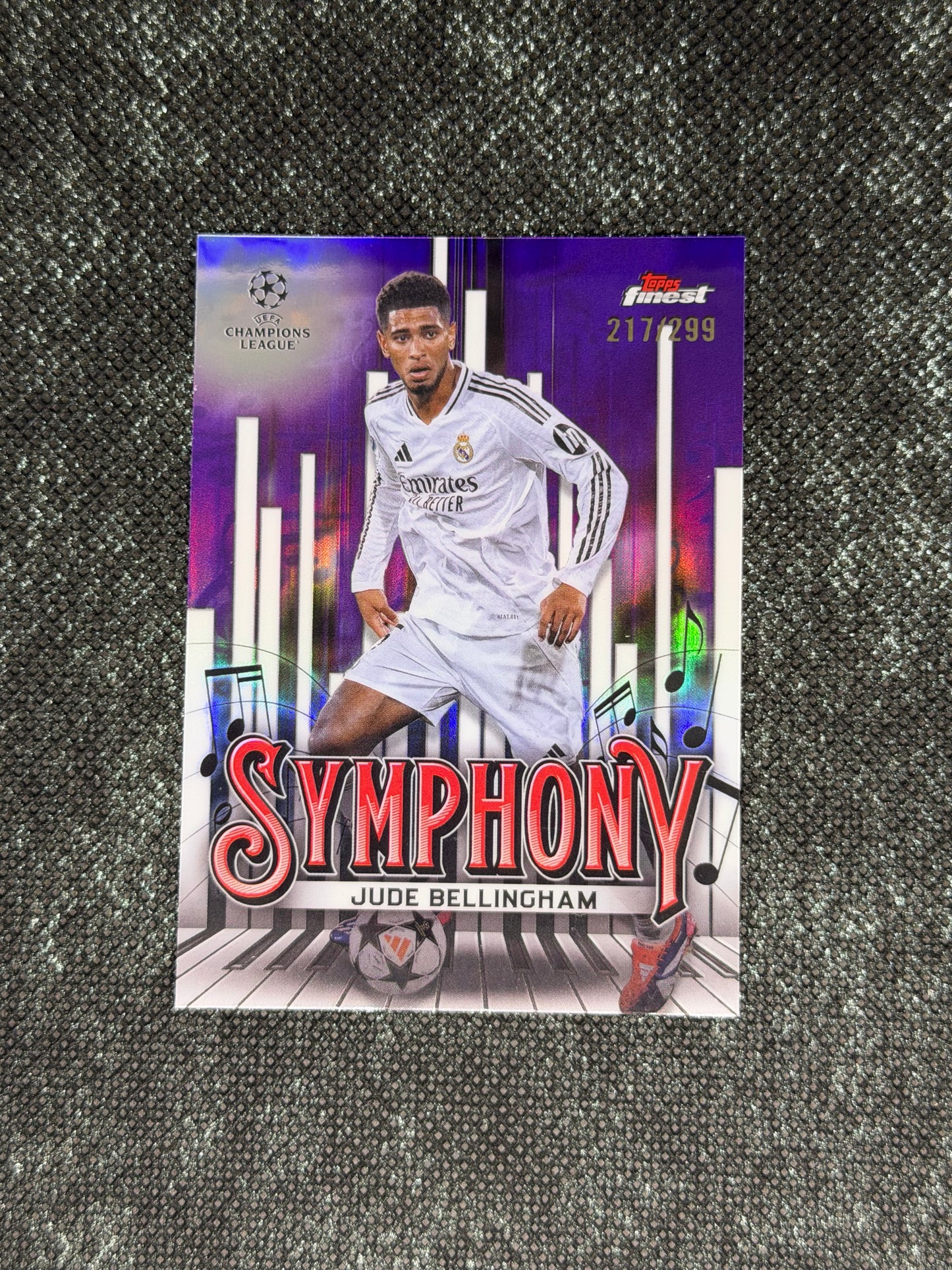 2024-25 Topps Finest UCC Finest Symphony Insert Purple Refractor 271/299 - Jude Bellingham