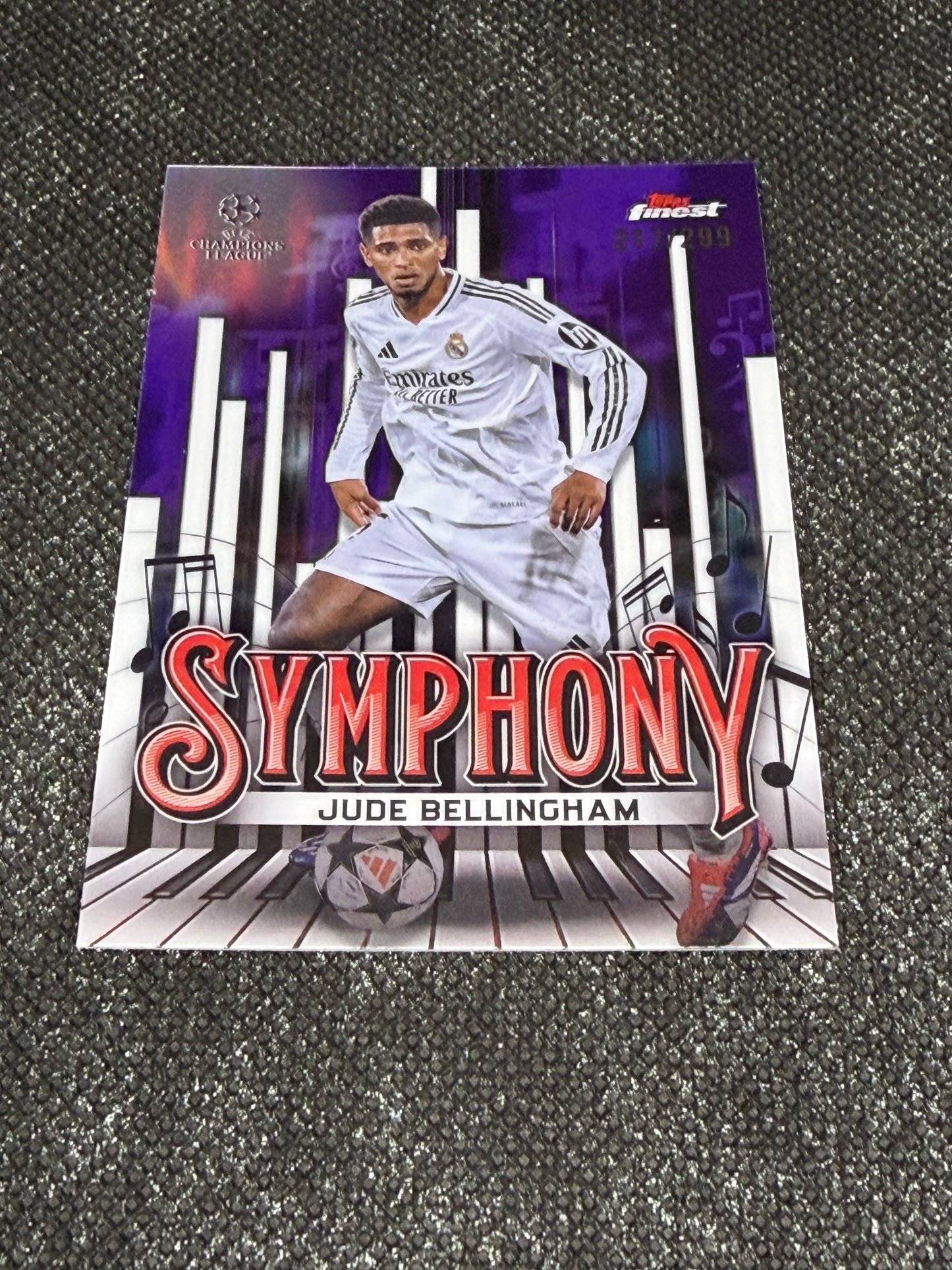 2024-25 Topps Finest UCC Finest Symphony Insert Purple Refractor 271/299 - Jude Bellingham