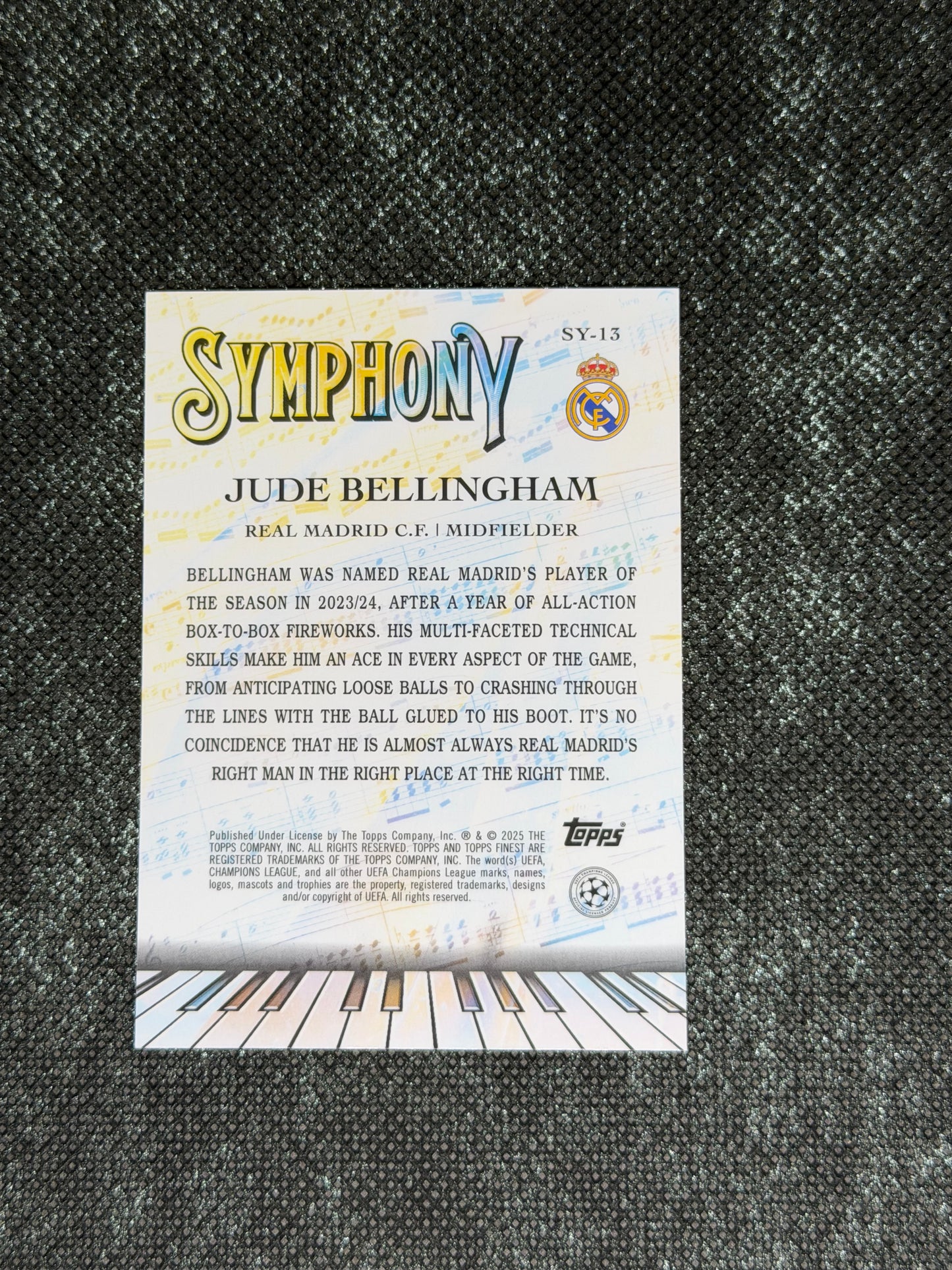 2024-25 Topps Finest UCC Finest Symphony Insert Purple Refractor 271/299 - Jude Bellingham