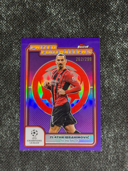 2024-25 Topps Finest UCC Purple Prized Footballers Insert 262/299 - Zlatan Ibrahimovic