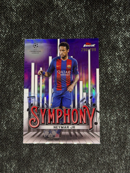 2024-25 Topps Finest UCC Symphony Insert Purple Refractor 290/299 - Neymar Jr.