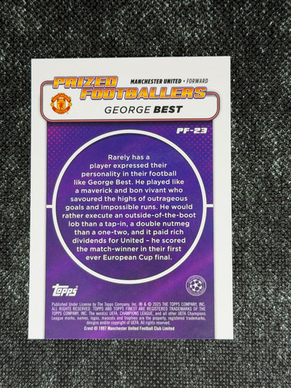 2024-25 Topps Finest UCC Prized Footballers Insert Green Refractor 50/99 - George Best