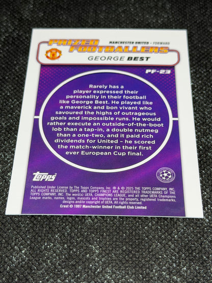 2024-25 Topps Finest UCC Prized Footballers Insert Green Refractor 50/99 - George Best