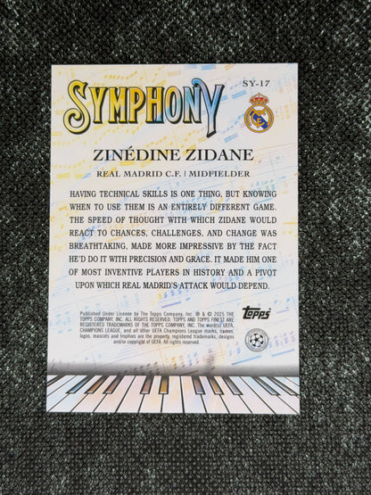 2024-25 Topps Finest UCC Symphony Insert Rose Gold 19/75 - Zinedine Zidane