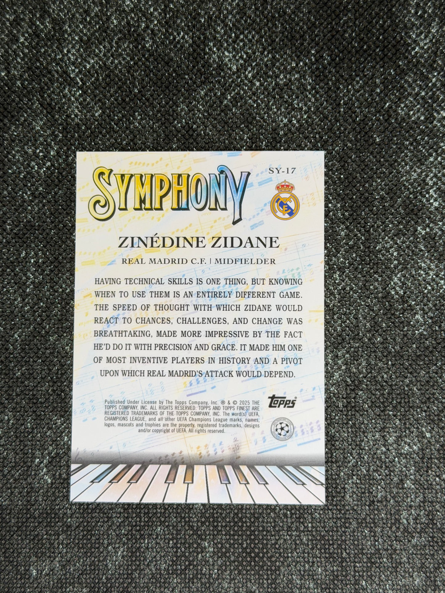 2024-25 Topps Finest UCC Symphony Insert Blue 076/150 - Zinedine Zidane