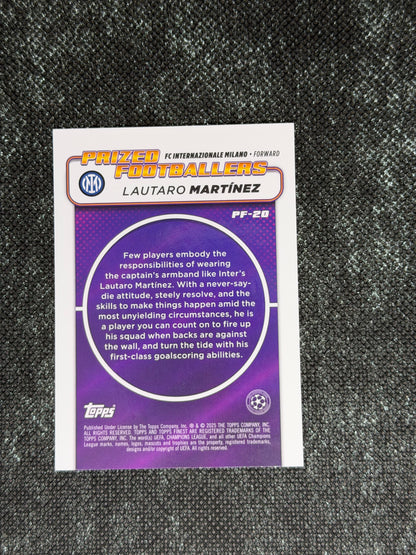 2024-25 Topps Finest Prized Footballers Insert Rose Gold 08/75 - Lautaro Martinez