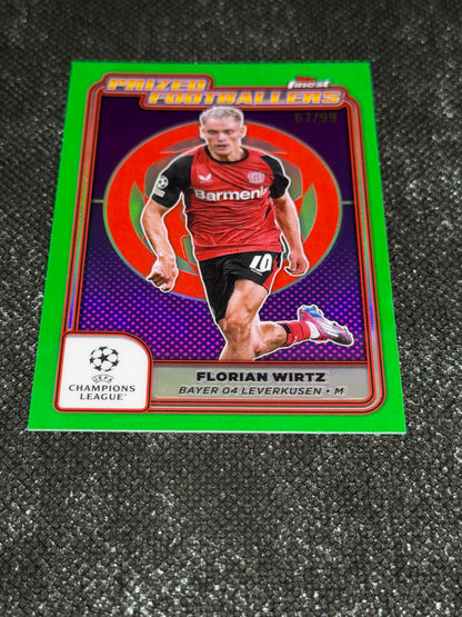 2024-25 Topps Finest UCC Prized Footballers Insert Green Refractor 67/99 - Florian Wirtz