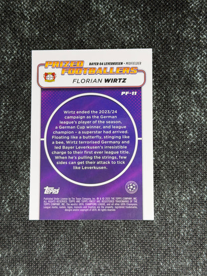 2024-25 Topps Finest UCC Prized Footballers Insert Green Refractor 67/99 - Florian Wirtz