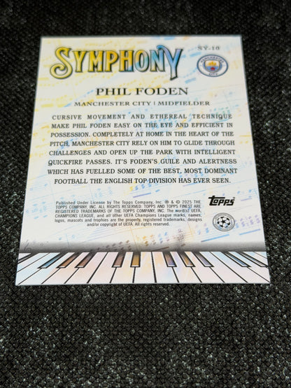2024-25 Topps Finest UCC Finest Symphony Insert Purple Refractor 054/299 - Phil Foden