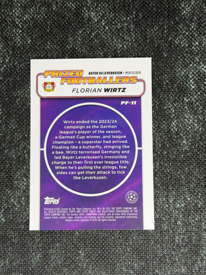 2024-25 Topps Finest UCC Prized Footballers Insert Green Refractor 41/99 - Florian Wirtz