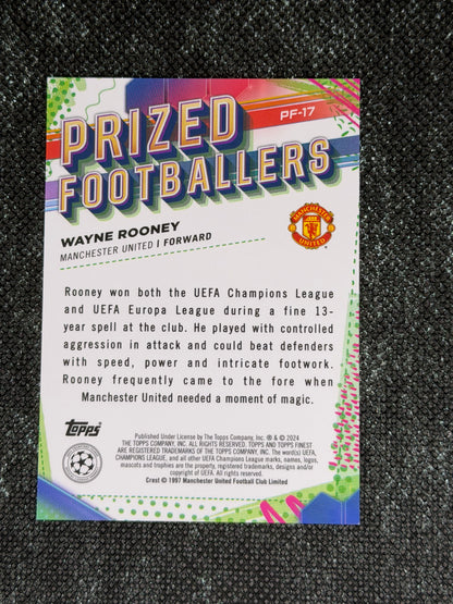 2023-24 Topps Finest UCC Prized Footballers Insert Purple 044/299 - Wayne Rooney