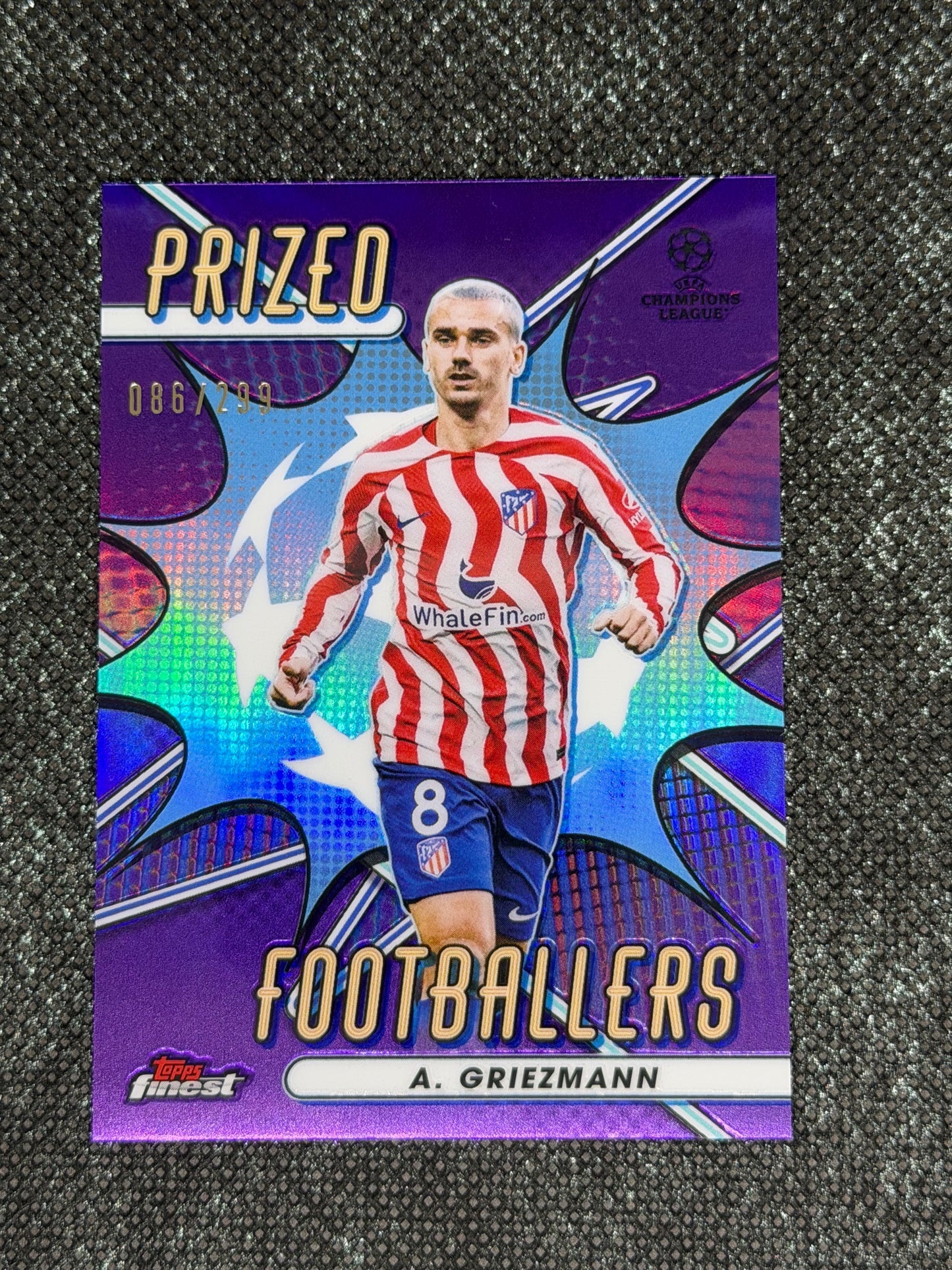 2022-23 Topps Finest UCC Prized Footballers Purple 086/299 - Antoine Griezmann