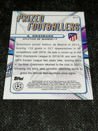 2022-23 Topps Finest UCC Prized Footballers Purple 086/299 - Antoine Griezmann