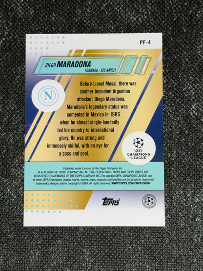2025-26 Topps Finest Prized Footballers Insert Aqua 011/199 - Diego Maradona