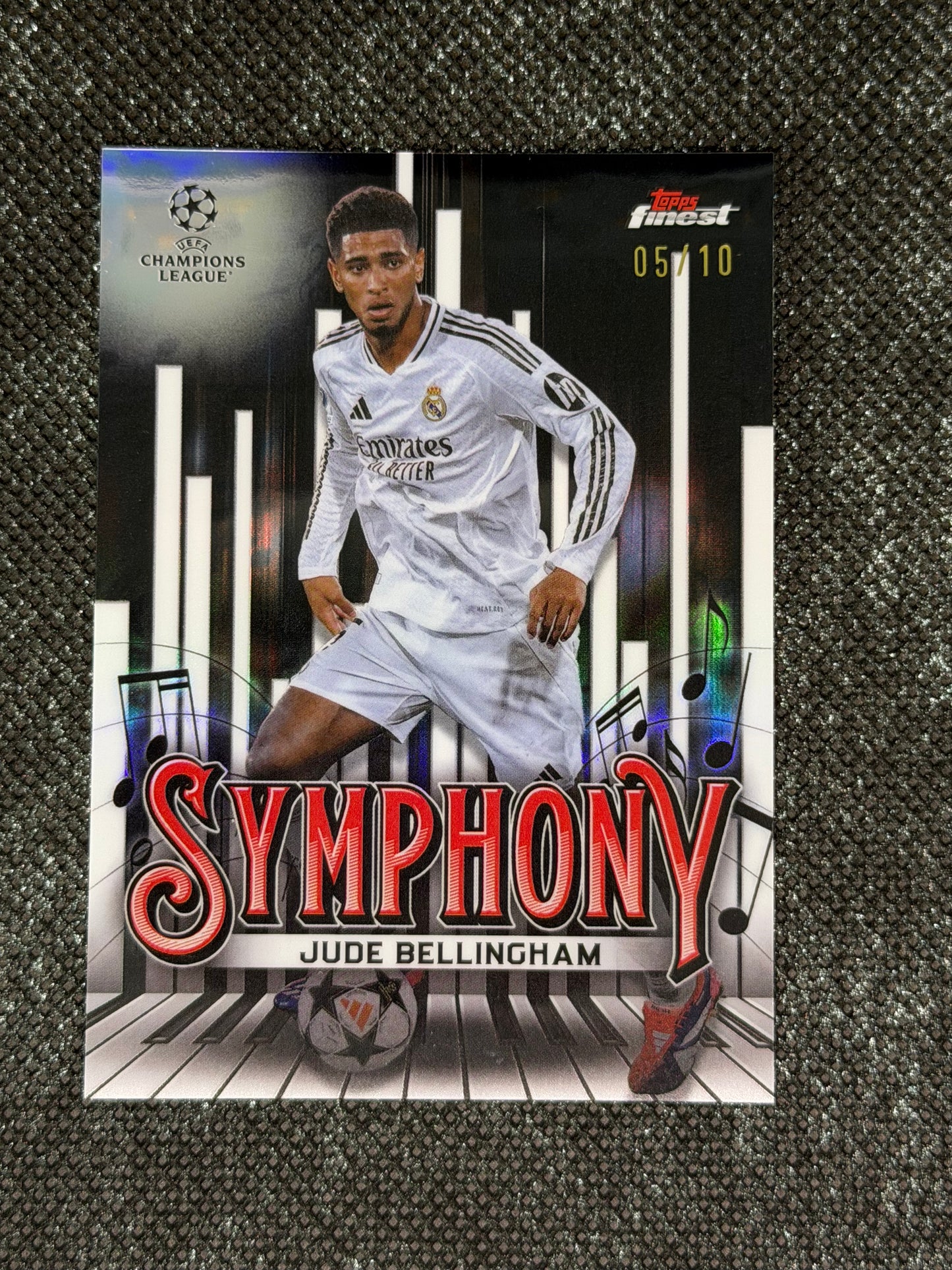 2024-25 Topps Finest UCC Finest Symphony Insert Black (05/10=1/1 : Jersey Number) - Jude Bellingham