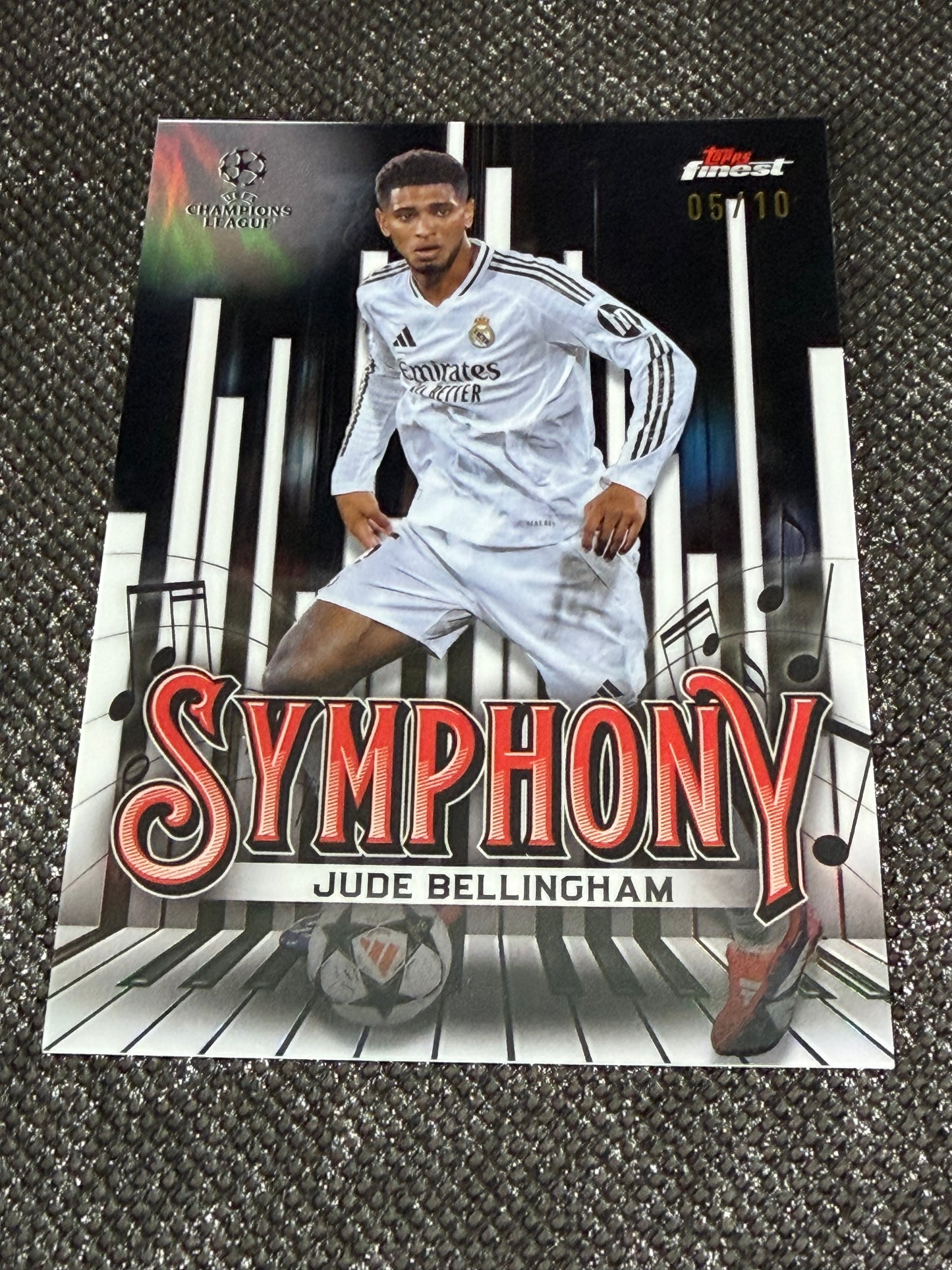 2024-25 Topps Finest UCC Finest Symphony Insert Black (05/10=1/1 : Jersey Number) - Jude Bellingham