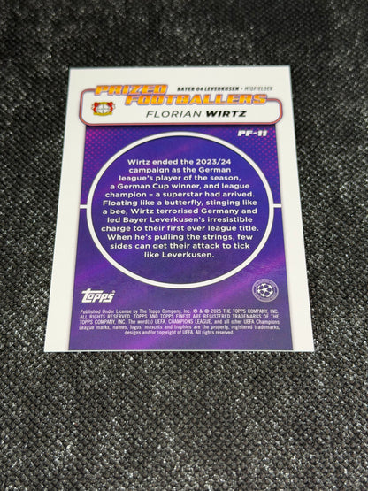 2024-25 Topps Finest UCC Prized Footballers Insert Orange 09/25 - Florian Wirtz