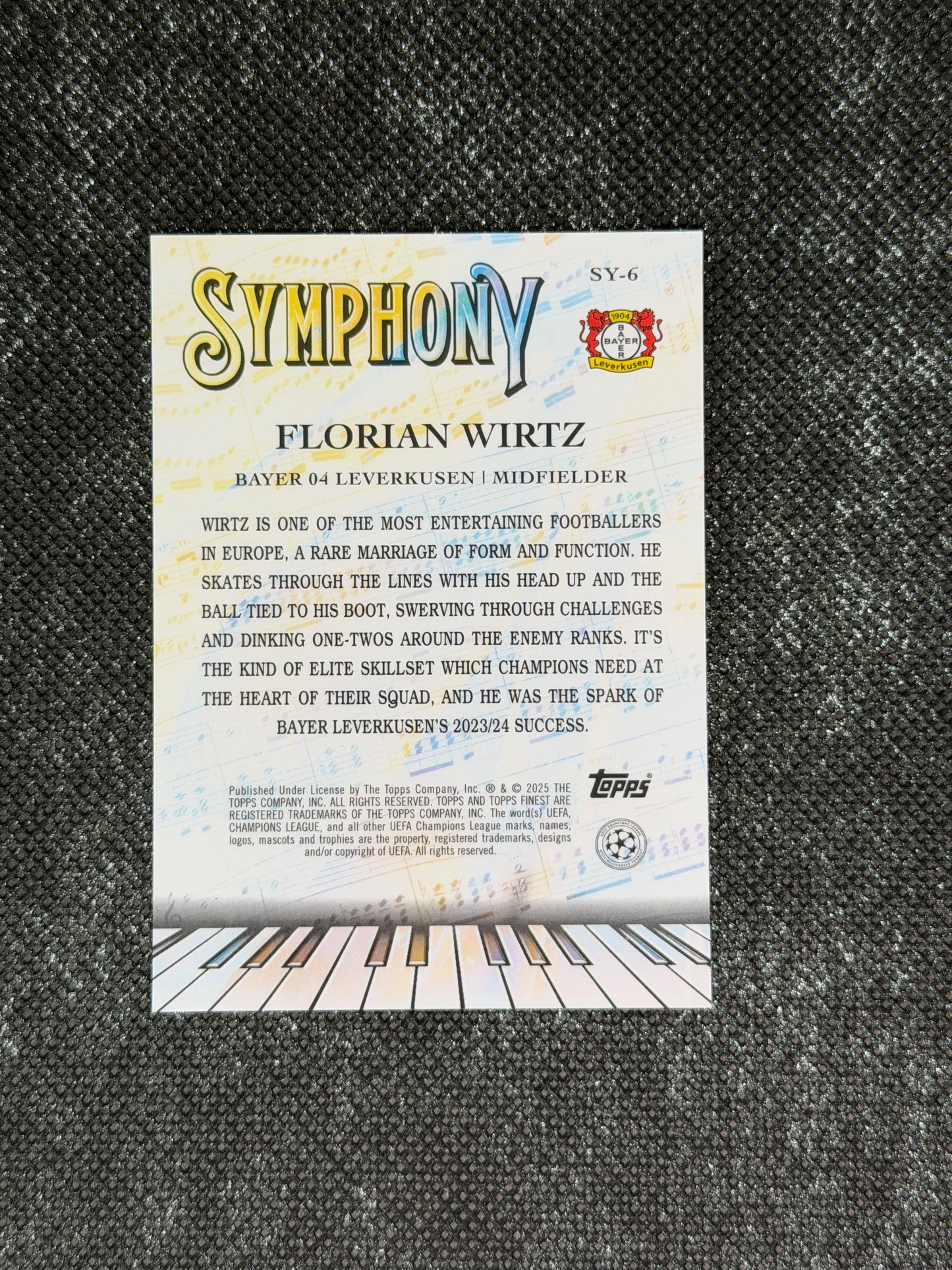 2024-25 Topps Finest UCC Symphony Insert Red 2/5 - Florian Wirtz