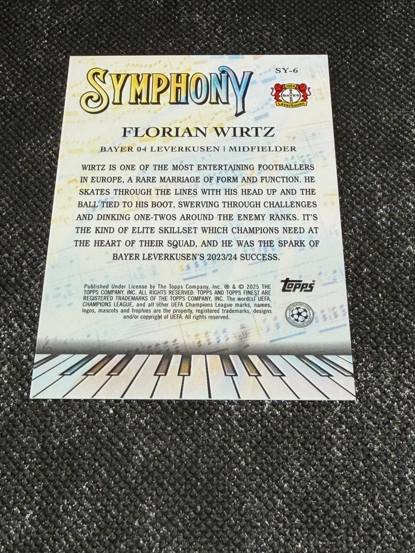 2024-25 Topps Finest UCC Symphony Insert Red 2/5 - Florian Wirtz