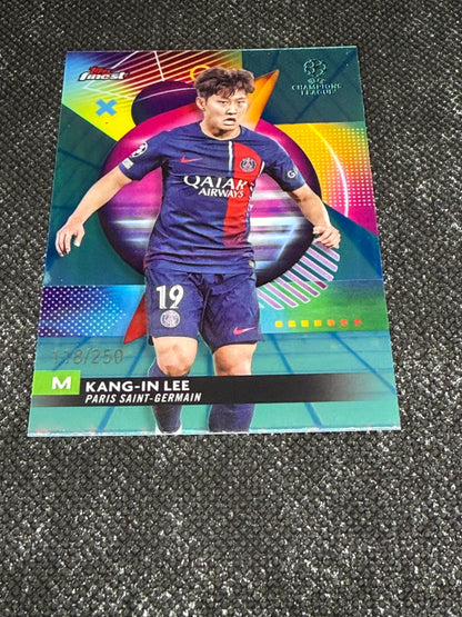 2023-24 TOPPS FINEST UCC BLUE AQUA VAPORWAVE 118/250 - KANG-IN LEE