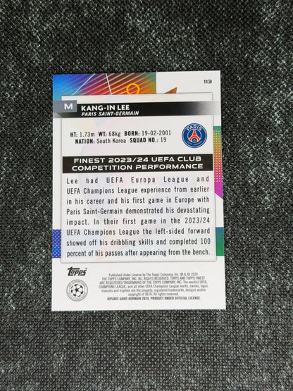 2023-24 TOPPS FINEST UCC BLUE AQUA VAPORWAVE 118/250 - KANG-IN LEE