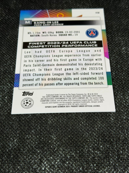 2023-24 TOPPS FINEST UCC BLUE AQUA VAPORWAVE 118/250 - KANG-IN LEE