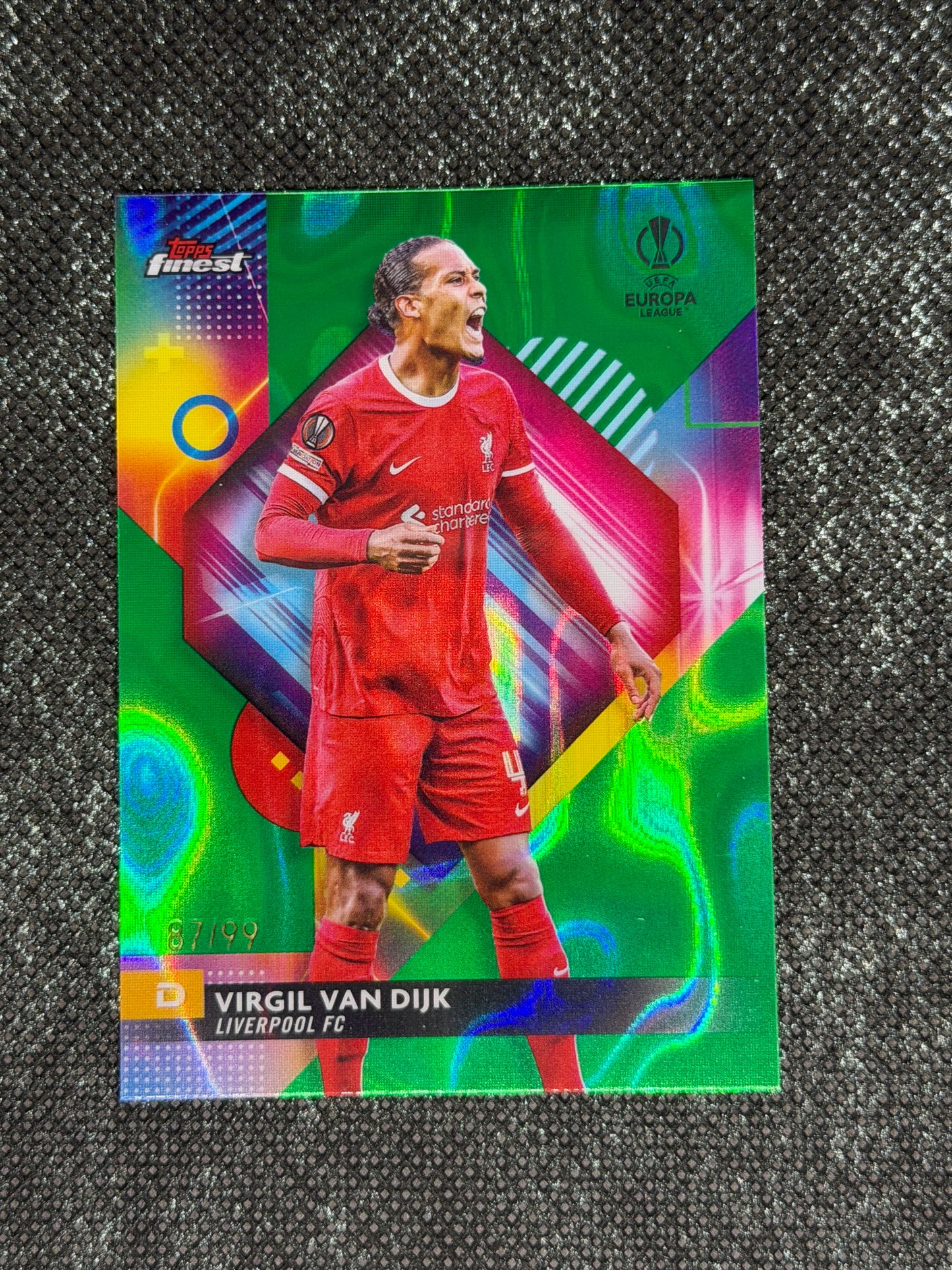 2023-24 TOPPS FINEST UCC GREEN REFRACTOR 87/99 - VIRGIL VAN DIJK