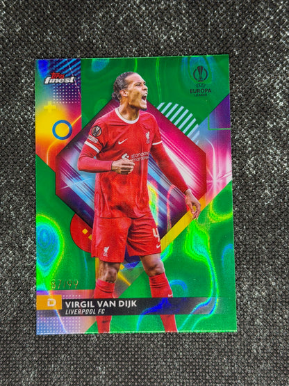 2023-24 TOPPS FINEST UCC GREEN REFRACTOR 87/99 - VIRGIL VAN DIJK