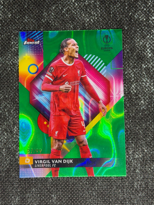 2023-24 TOPPS FINEST UCC GREEN REFRACTOR 87/99 - VIRGIL VAN DIJK