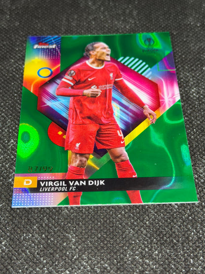 2023-24 TOPPS FINEST UCC GREEN REFRACTOR 87/99 - VIRGIL VAN DIJK