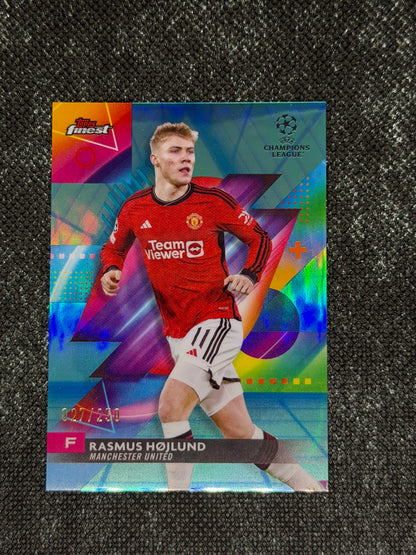 2023-24 TOPPS FINEST UCC AQUA REFRACTOR 027/250 - RASMUS HOJLUND