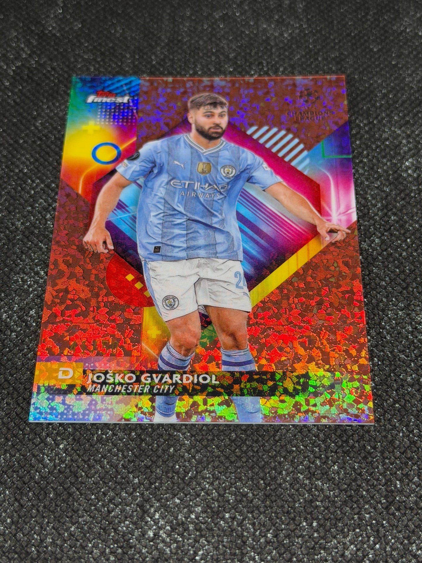 2023-24 TOPPS FINEST UCC ROSE GOLD MINI DIAMONDS REFRACTOR 41/50 - JOSKO GVARDIOL