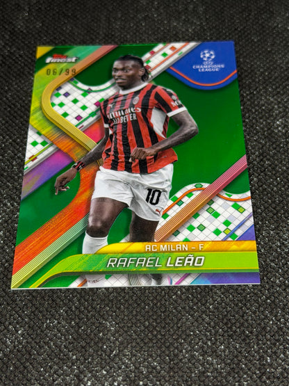 2024-25 Topps Finest UCC Green Wave Refractor 06/99 - Rafael Leao