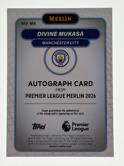 2025-26 Topps Premier League Merlin RC Autograph - Divine Mukasa