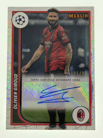 2023-24 Topps Merlin UEFA Club Competitions Autograph Card Mojo 81/99 - Olivier Giroud