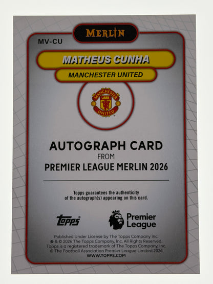 2025-26 Topps Merlin Premier League Autograph Card - Matheus Cunha