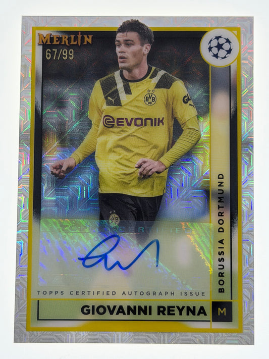 2022-23 Topps Merlin UEFA Club Competitions Autograph Card Mojo 67/99  - Giovanni Reyna